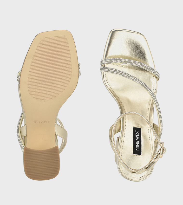 GADEN Embellished Block Heel Sandals