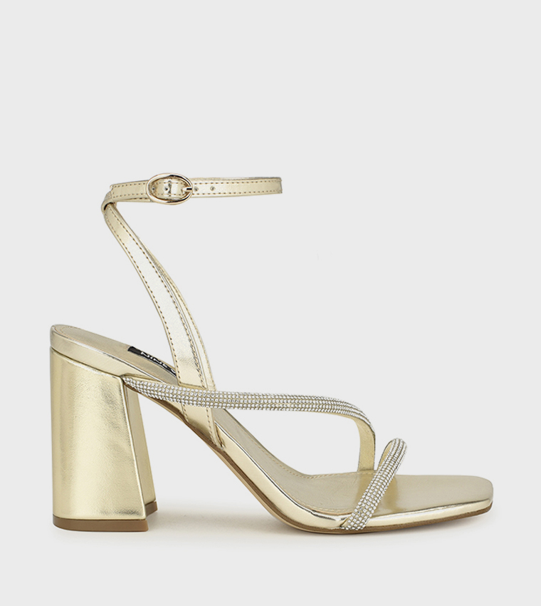 GADEN Embellished Block Heel Sandals