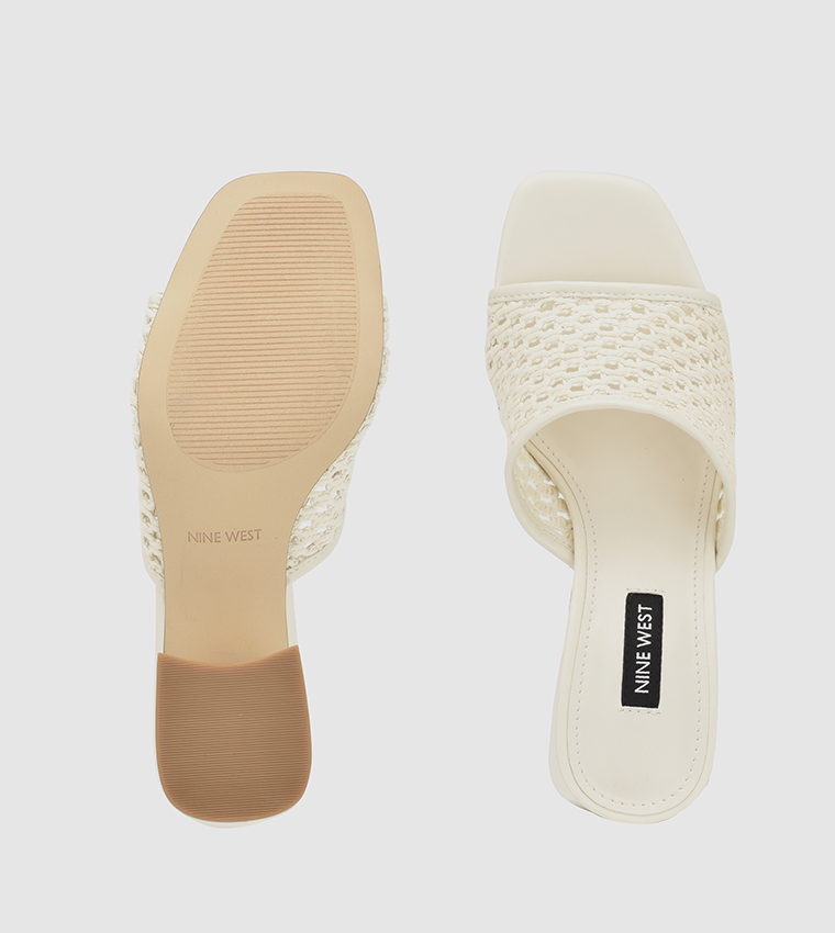 【美脚効果☆】Nine West Galant Block Heel サンダル Buy Nine West GALANTP Open Toe Block Heel Sandals In White