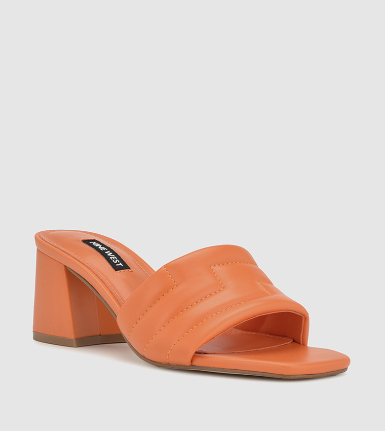 Buy Nine West GLENRA Open Toe Block Heel Sandals In Orange