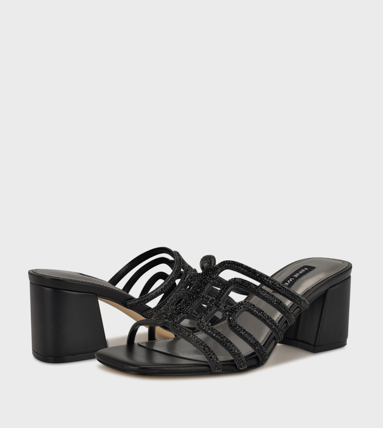 GRASSA Embellished Block Heel Sandals