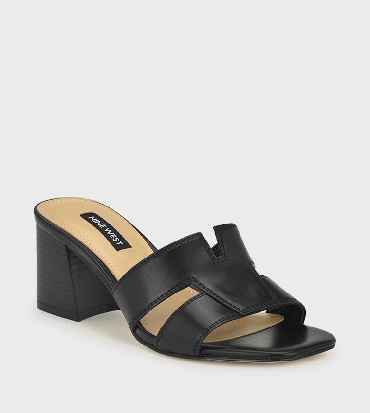 Buy Nine West GRISELDA Block Heel Sandals In Black | 6thStreet UAE