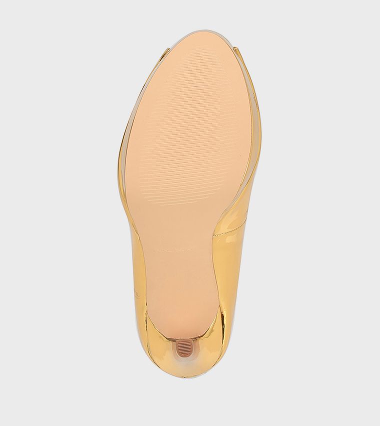HINKO Metallic Ankle Strap Pumps