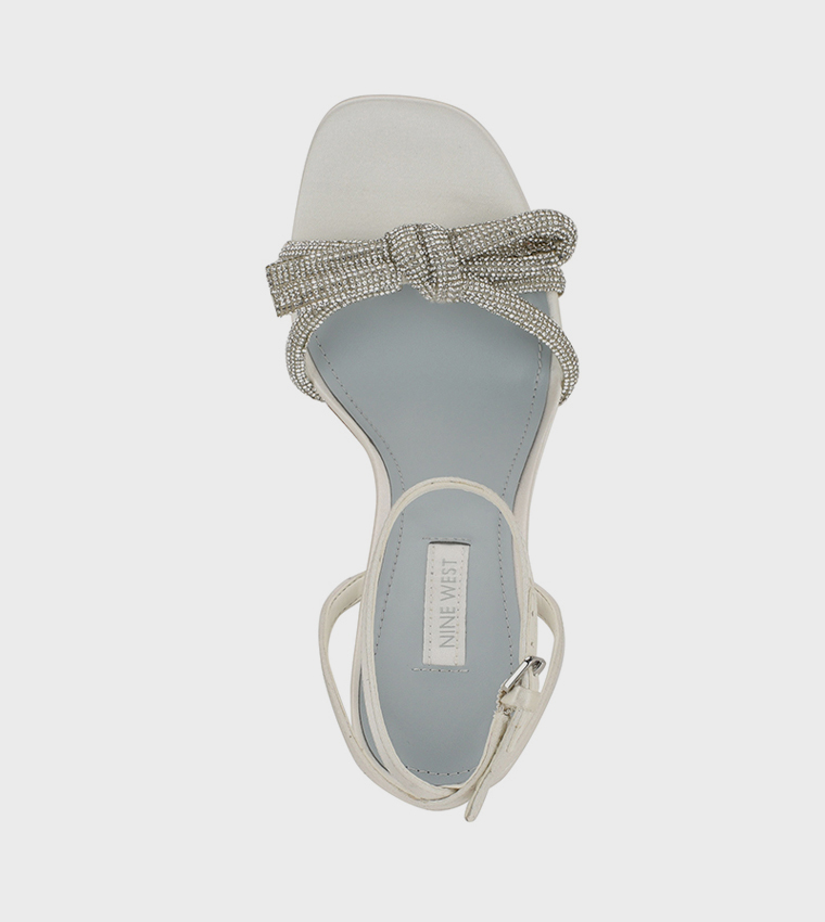 IVID Embellished Ankle Strap Heeled Sandals