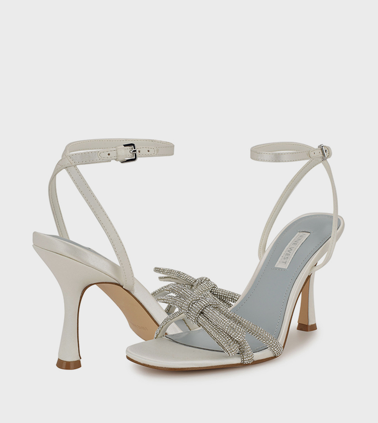 IVID Embellished Ankle Strap Heeled Sandals