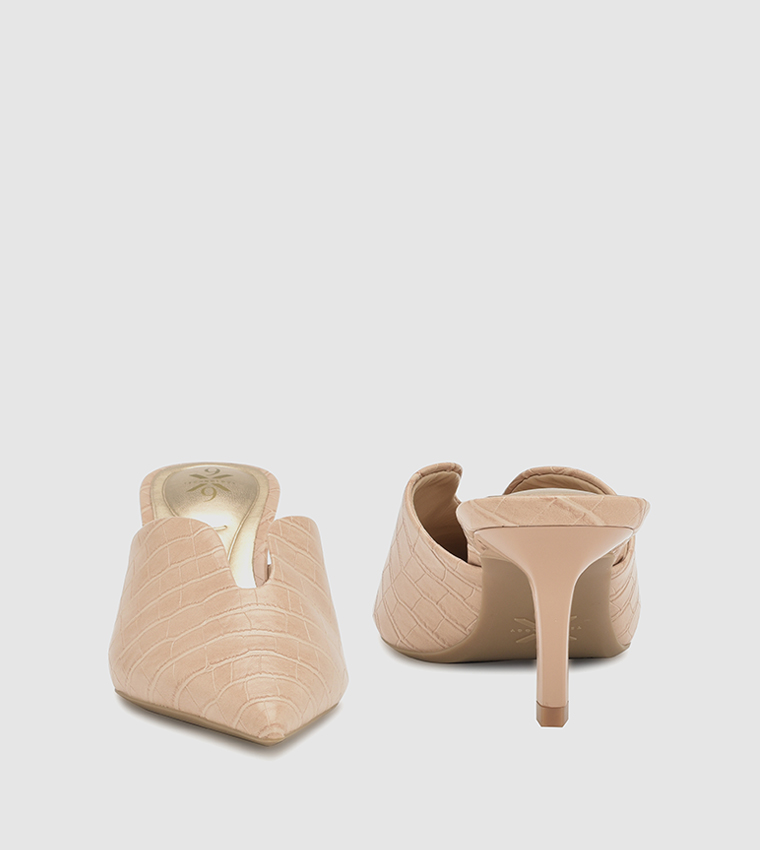 KAPPS9X9 Textured Heeled Mules
