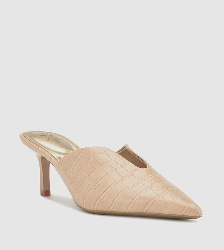 KAPPS9X9 Textured Heeled Mules
