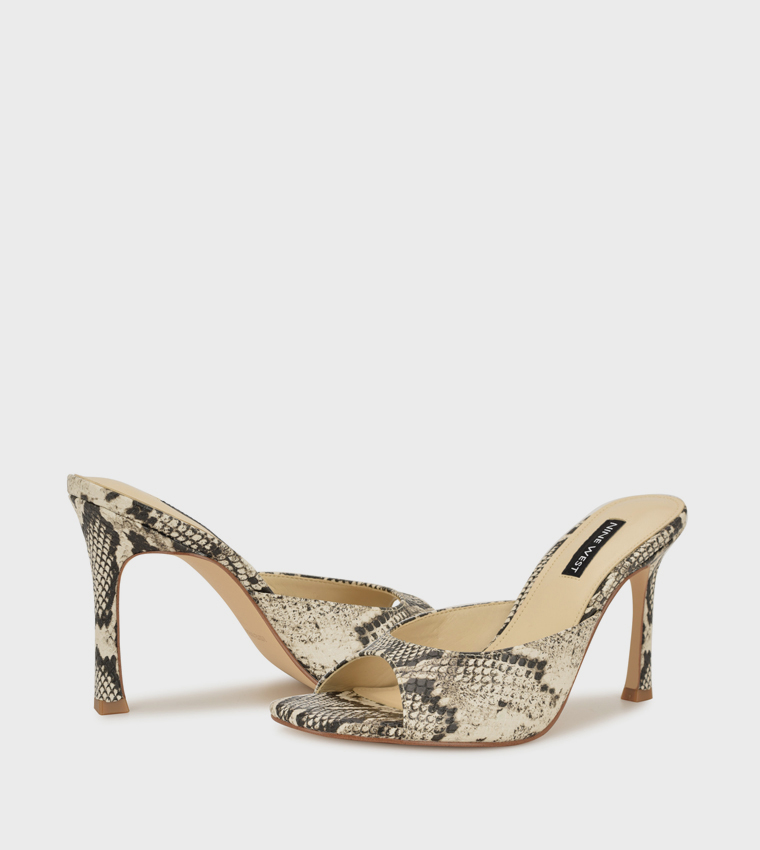 KISCO Snakeskin Stiletto Heel Sandals