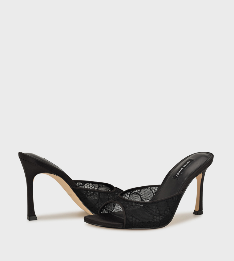 KISCOP Lace Strap Stiletto Heel Sandals