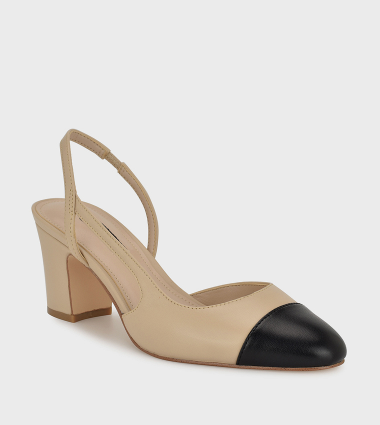 LACROS Block Heel Slingback Pumps