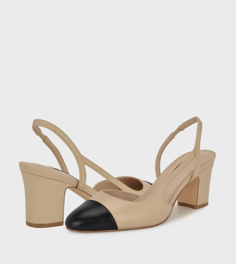 LACROS Block Heel Slingback Pumps