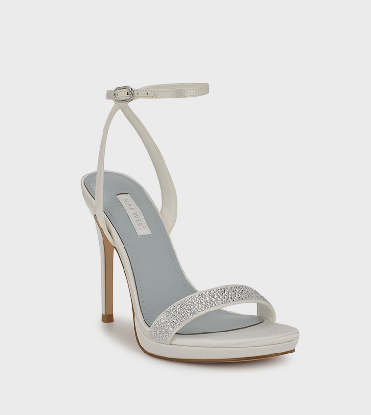 LOOLAH Embellished Ankle Strap Heeled Sandals