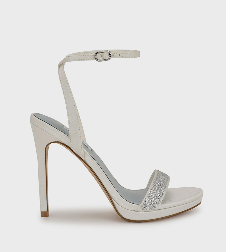 LOOLAH Embellished Ankle Strap Heeled Sandals