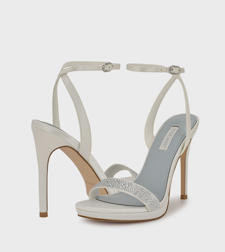LOOLAH Embellished Ankle Strap Heeled Sandals
