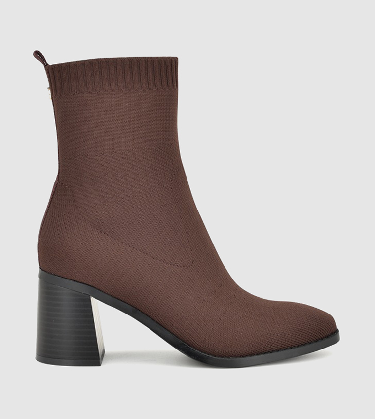 MEREN Block Heel Ankle Boots
