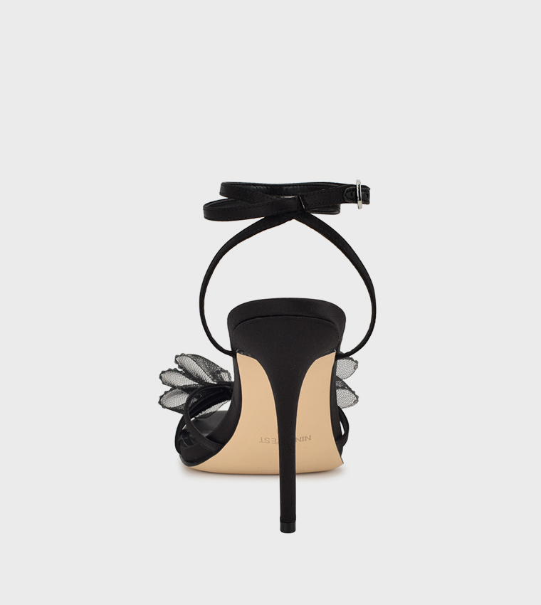 MINKY Bow Detail Ankle Strap Heel Sandals