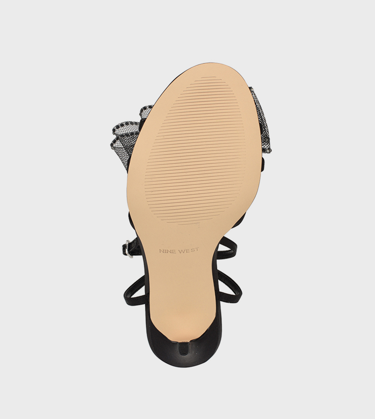 MINKY Bow Detail Ankle Strap Heel Sandals