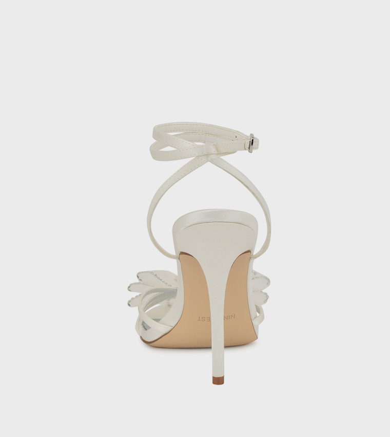 MINKY Bow Detail Ankle Strap Heel Sandals