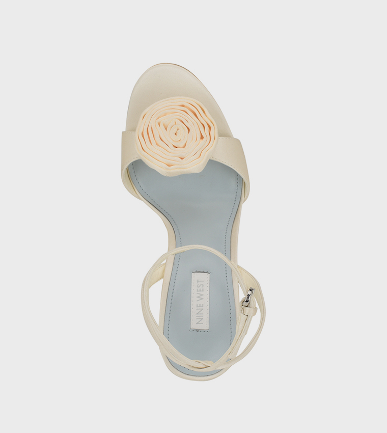 NEVE Appliqued Ankle Strap Heel Sandals