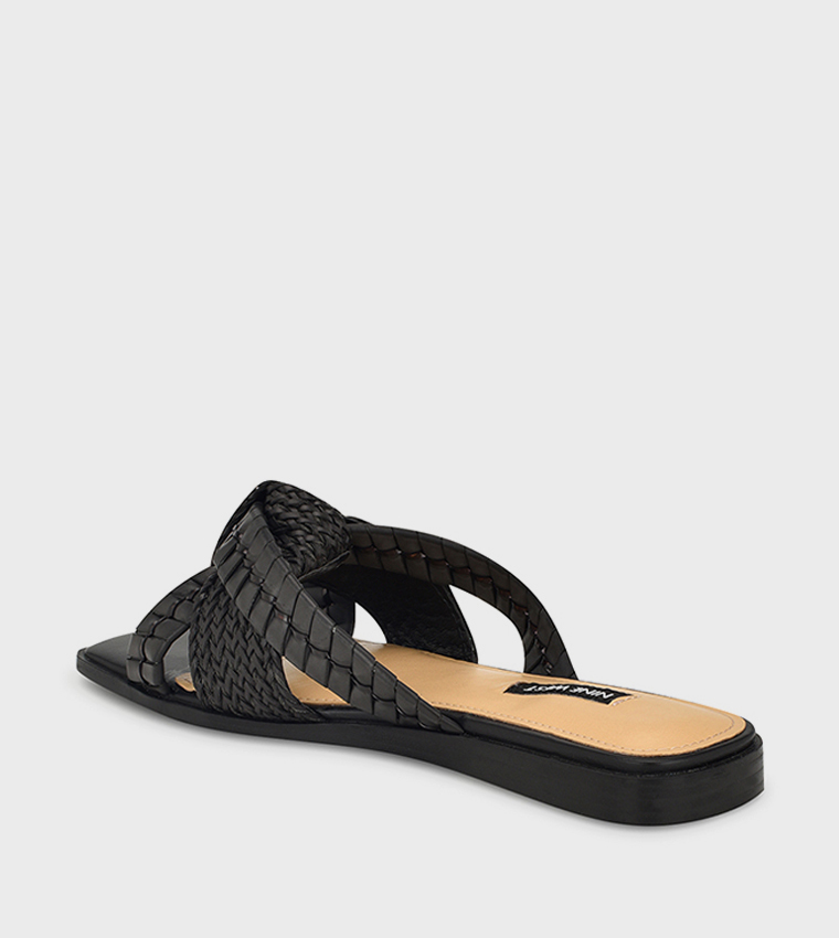 OLSON Braided Strap Flat Sandals