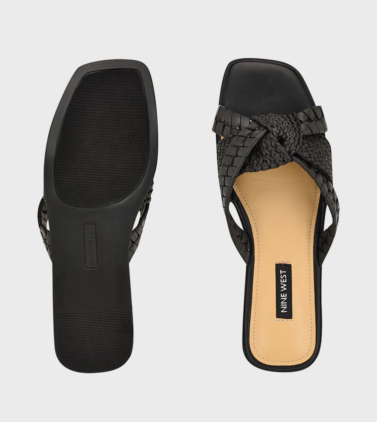 OLSON Braided Strap Flat Sandals