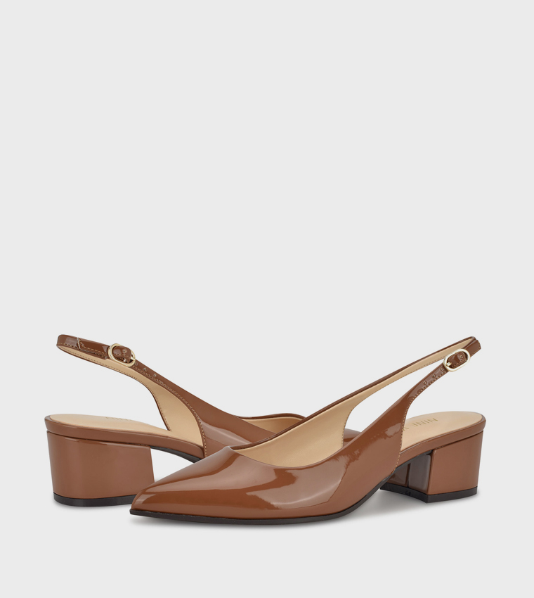 PRIZA Block Heel Slingback Pumps
