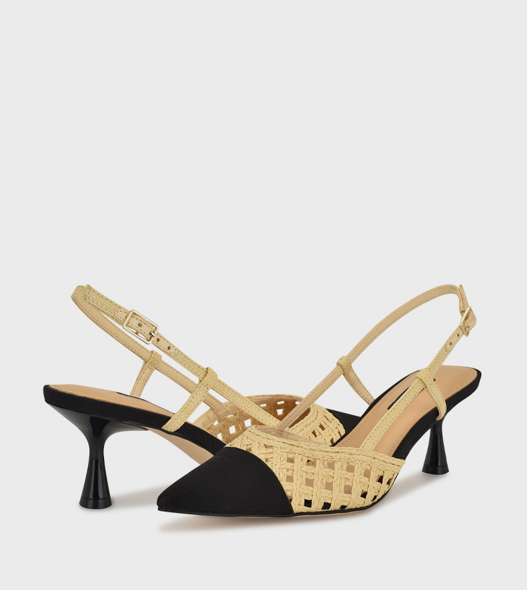 RAILEN Pointed Toe Slingback Pumps