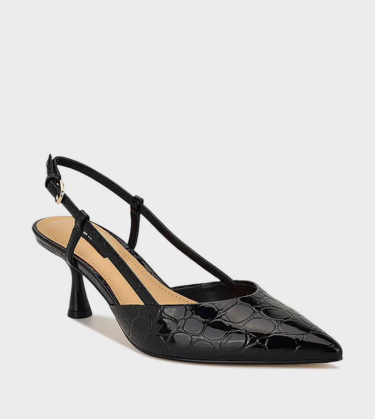 RHONDA Textured Slingback Pumps