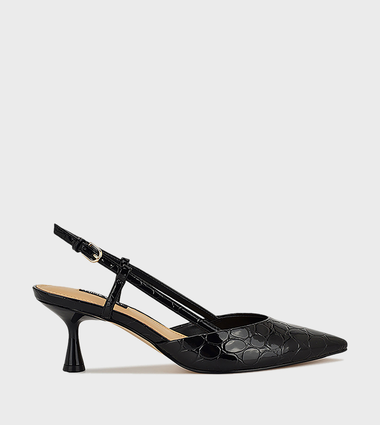 RHONDA Textured Slingback Pumps