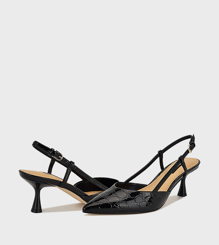 RHONDA Textured Slingback Pumps