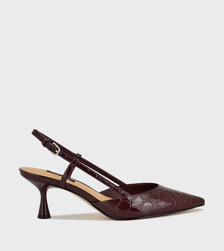 RHONDA Textured Slingback Pumps