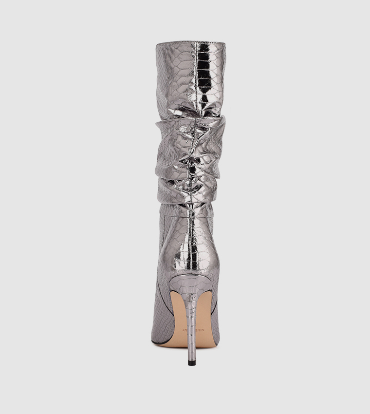 Ruched Pointed Toe Stiletto Ankle Boots