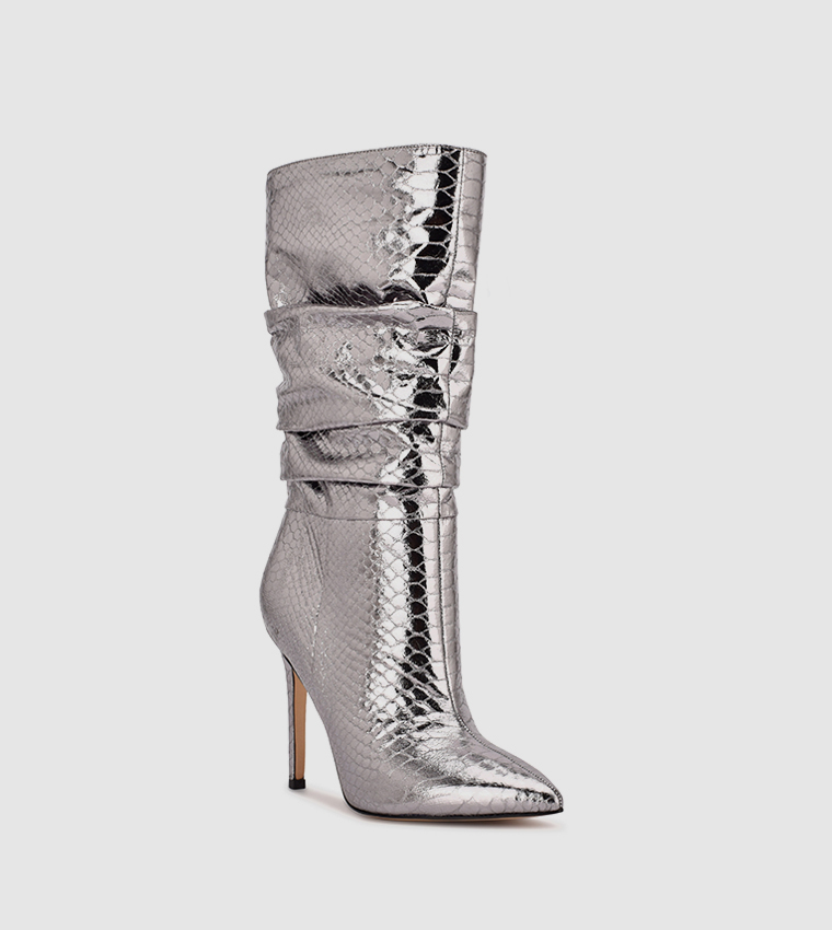 Ruched Pointed Toe Stiletto Ankle Boots