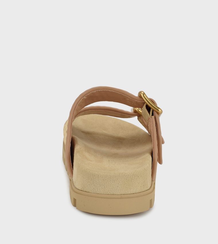 TIMMA Straw Buckle Detail Comfort Sandals
