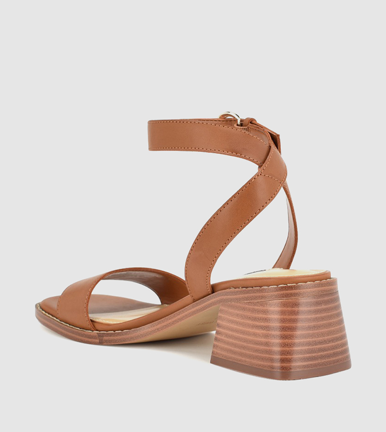 TORAH Ankle Strap Block Heel Sandals