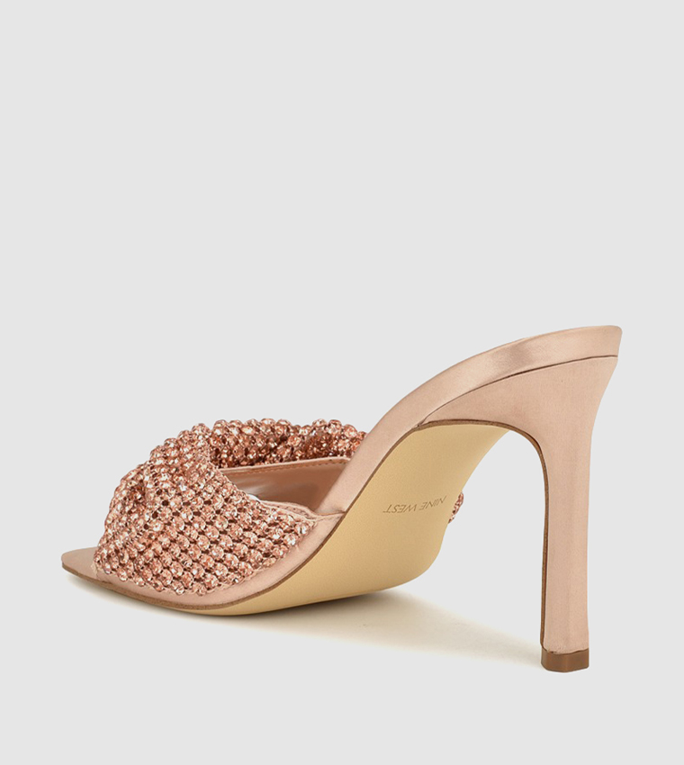UMAH Embellished Open Toe Heel Sandals