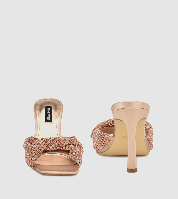 UMAH Embellished Open Toe Heel Sandals