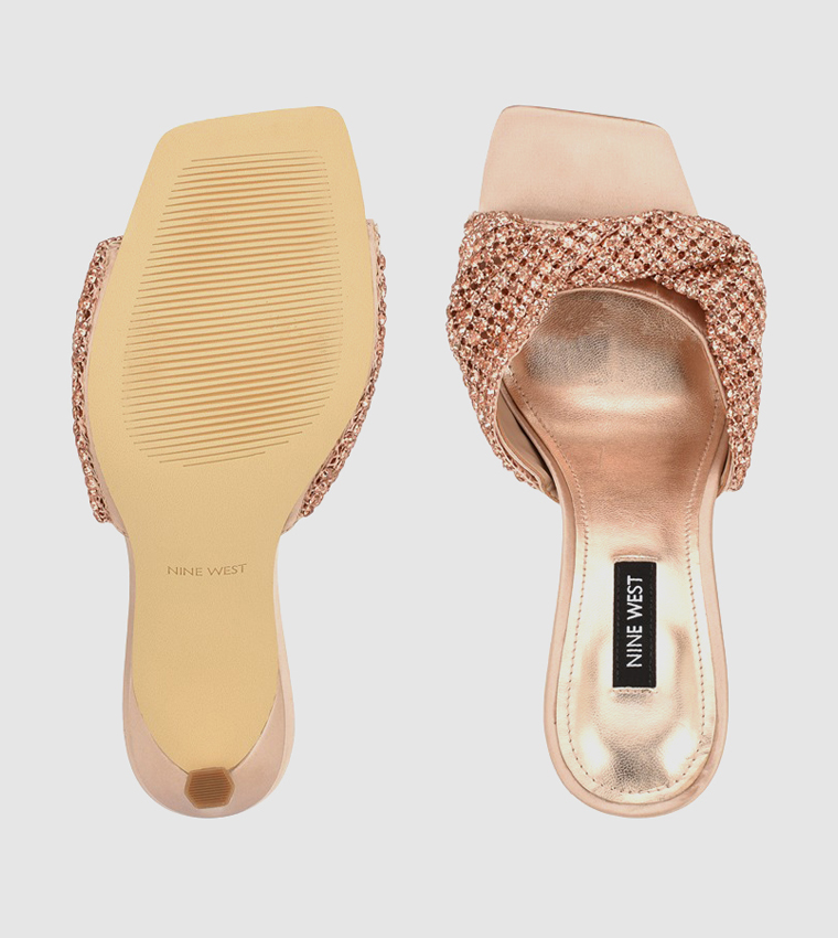 UMAH Embellished Open Toe Heel Sandals