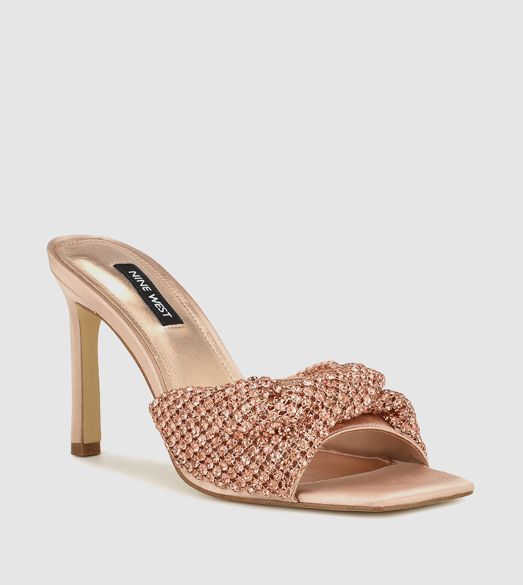 UMAH Embellished Open Toe Heel Sandals