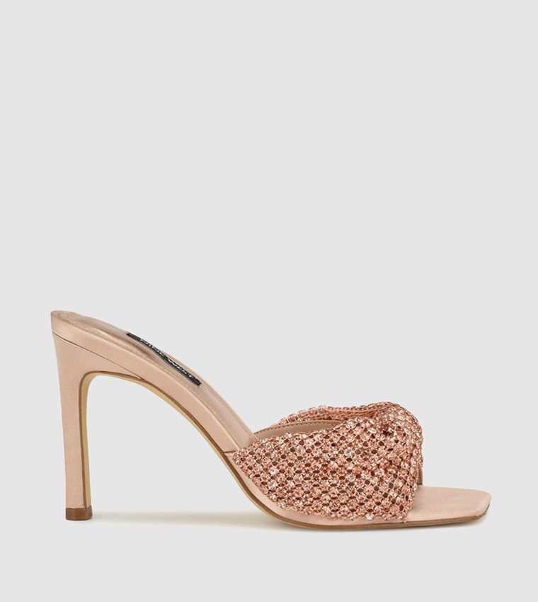 UMAH Embellished Open Toe Heel Sandals