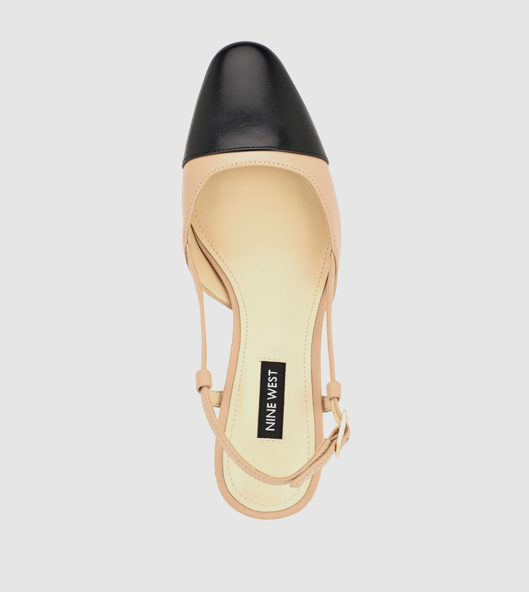 Buy Nine West UNDA Block Heel Slingback Pumps In Beige | 6thStreet UAE