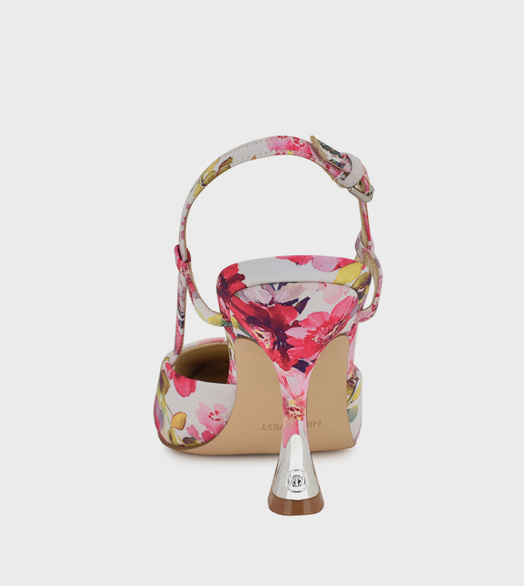VASSA Floral Print Slingback Pumps