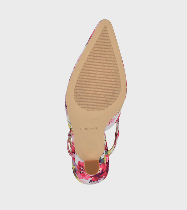 VASSA Floral Print Slingback Pumps