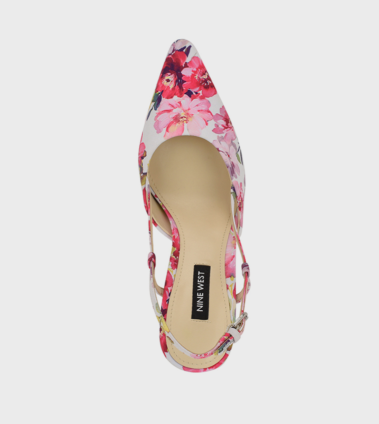 VASSA Floral Print Slingback Pumps