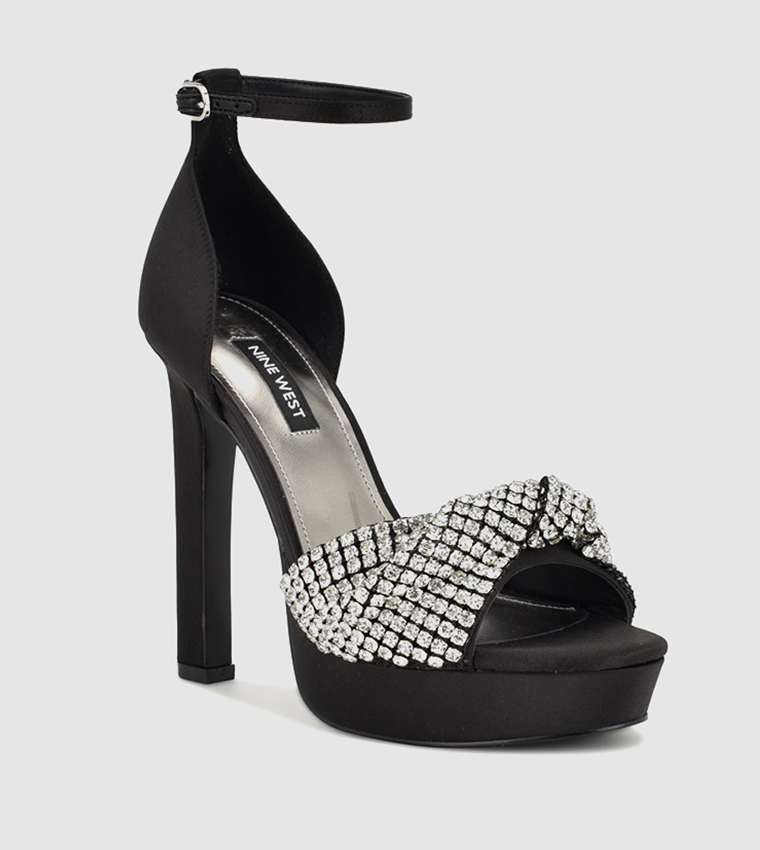 Buy Nine West WARY Embellished Ankle Strap Heel Sandals In Black 6thStreet UAE