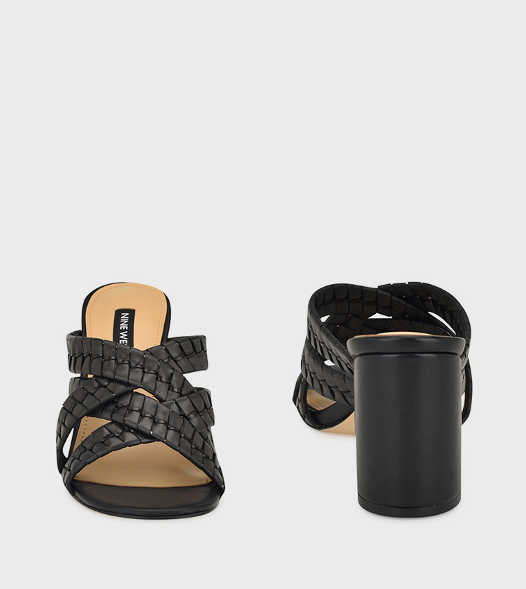 WENEA Criss-Cross Block Heel Sandals