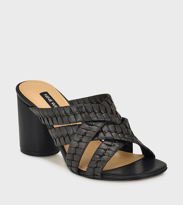WENEA Criss-Cross Block Heel Sandals