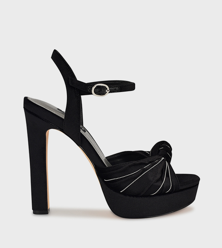 Buy Nine West WINNE Knot Detail Platform Heel Sandals In Black