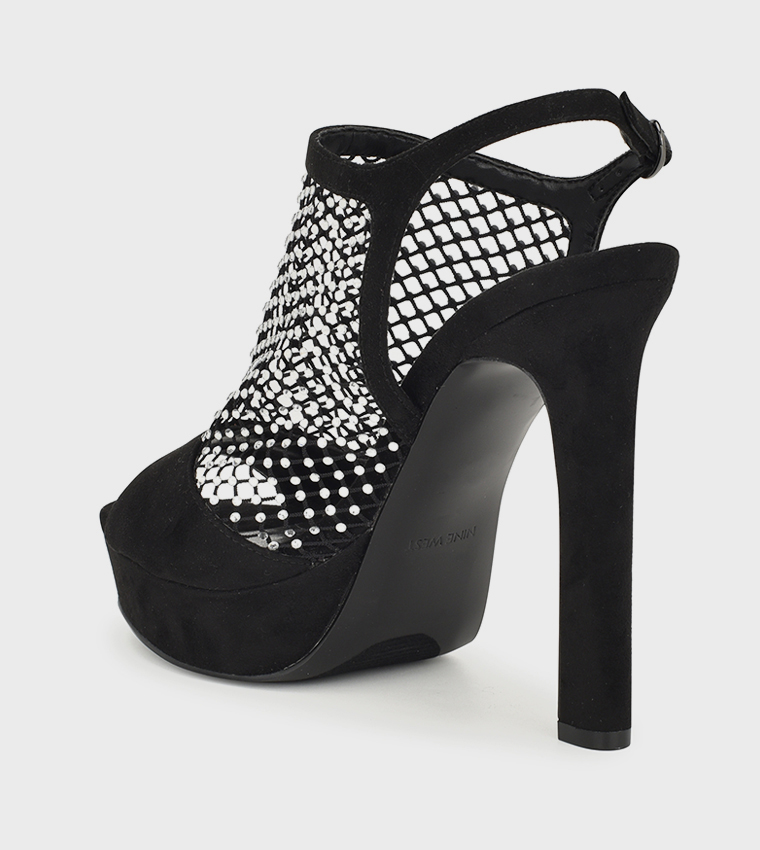 WOHMAH Mesh Platform Heel Sandals
