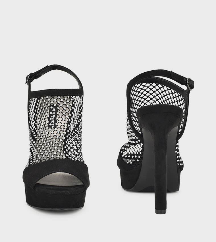 WOHMAH Mesh Platform Heel Sandals